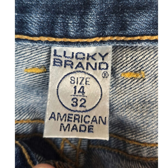 Lucky Brand Dungarees Blue Bootcut Mid Rise Denim Blue Jeans Size 14/32 - Picture 6 of 7